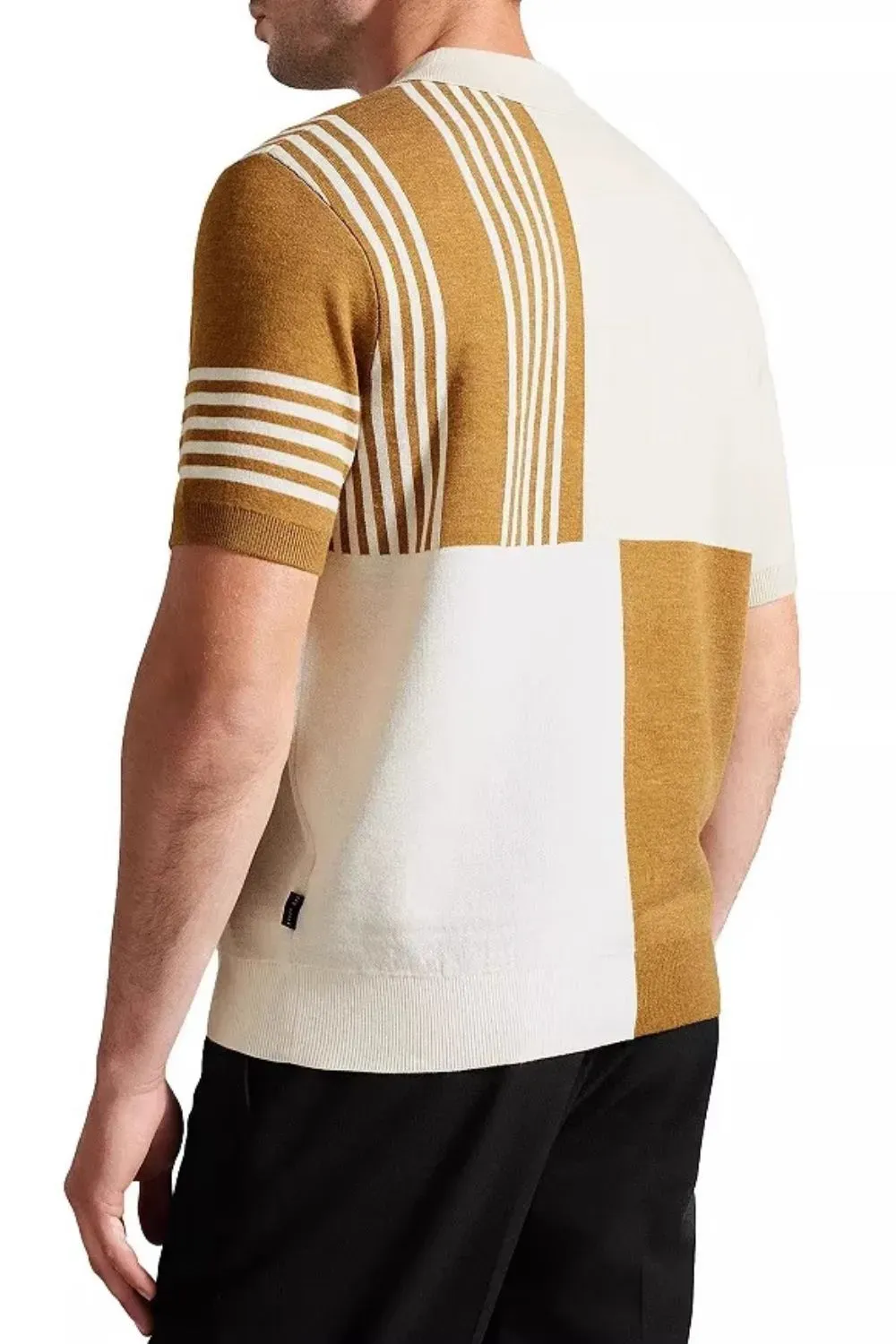 Contrast Panel Short Sleeve Polo Shirt